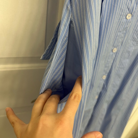 Blue Cap Sleeve Shirt Dress - Picture 6 of 8